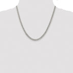 Sterling Silver Rhodium-plated 4.5mm Pav‚ Curb Chain