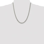 Sterling Silver Rhodium-plated 4.5mm Pave Curb Chain