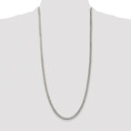 Sterling Silver Rhodium-plated 4.5mm Pave Curb Chain