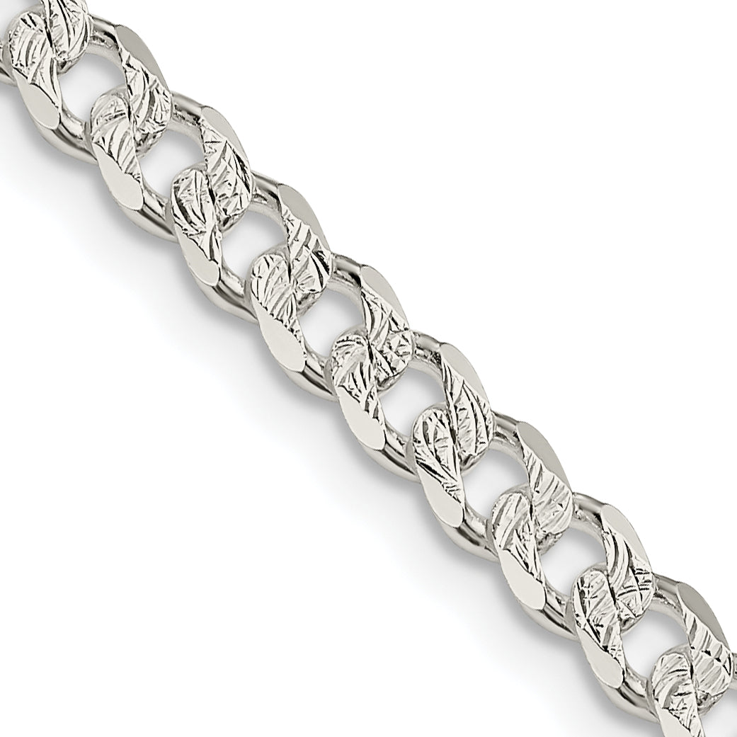 Pavé Curb Chain Necklace in Sterling Silver, 4.5mm Secondary image