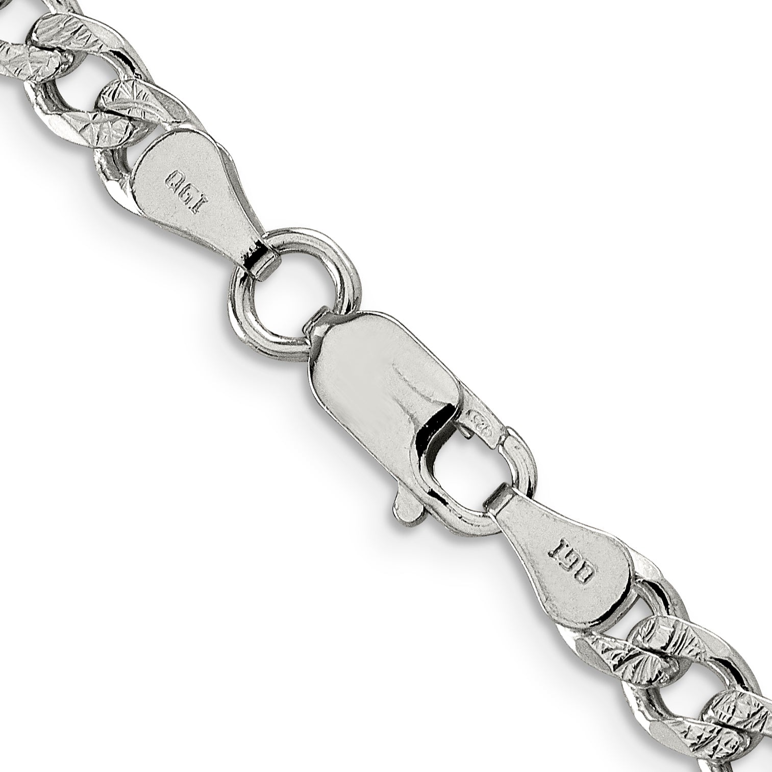 Pavé Curb Chain Necklace in Sterling Silver, 5.5mm Secondary image