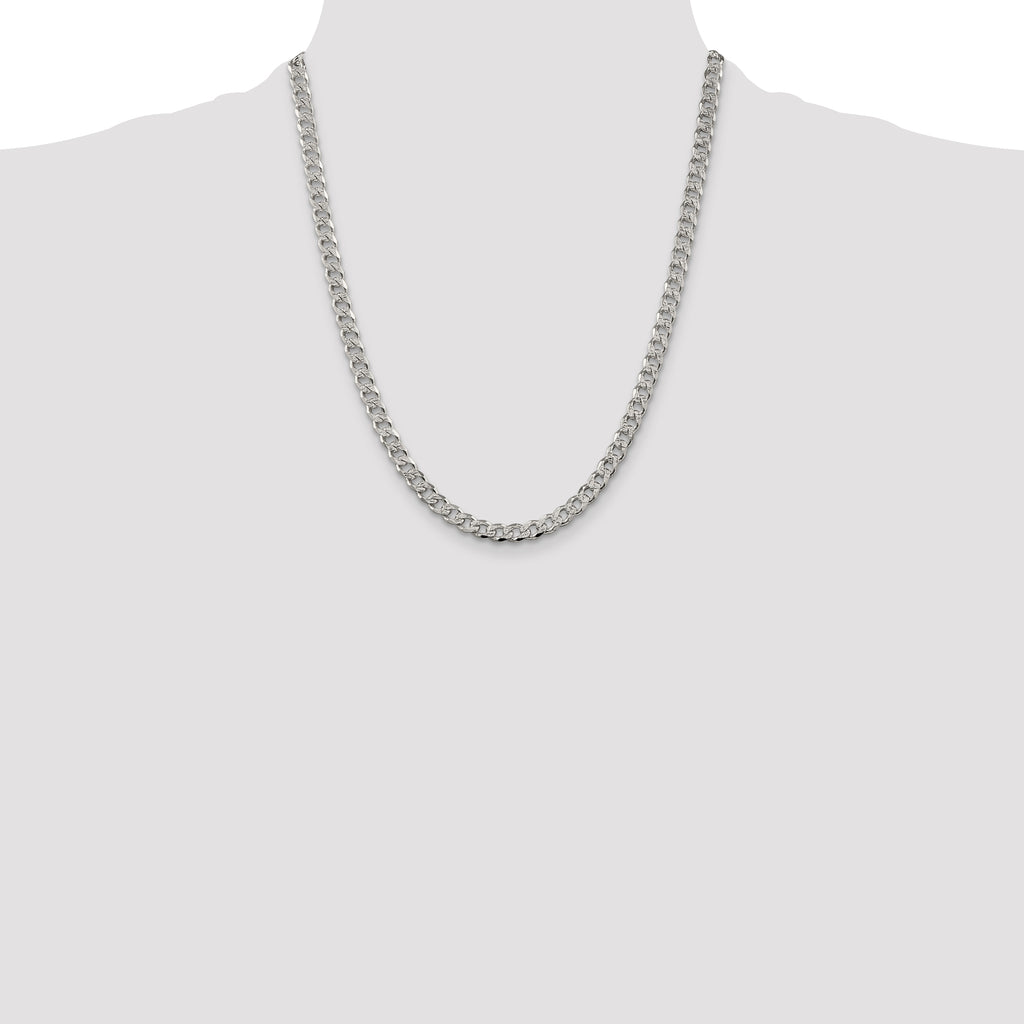 Sterling Silver 5.5mm Pav� Curb Chain