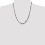 Sterling Silver 5.5mm Pav� Curb Chain