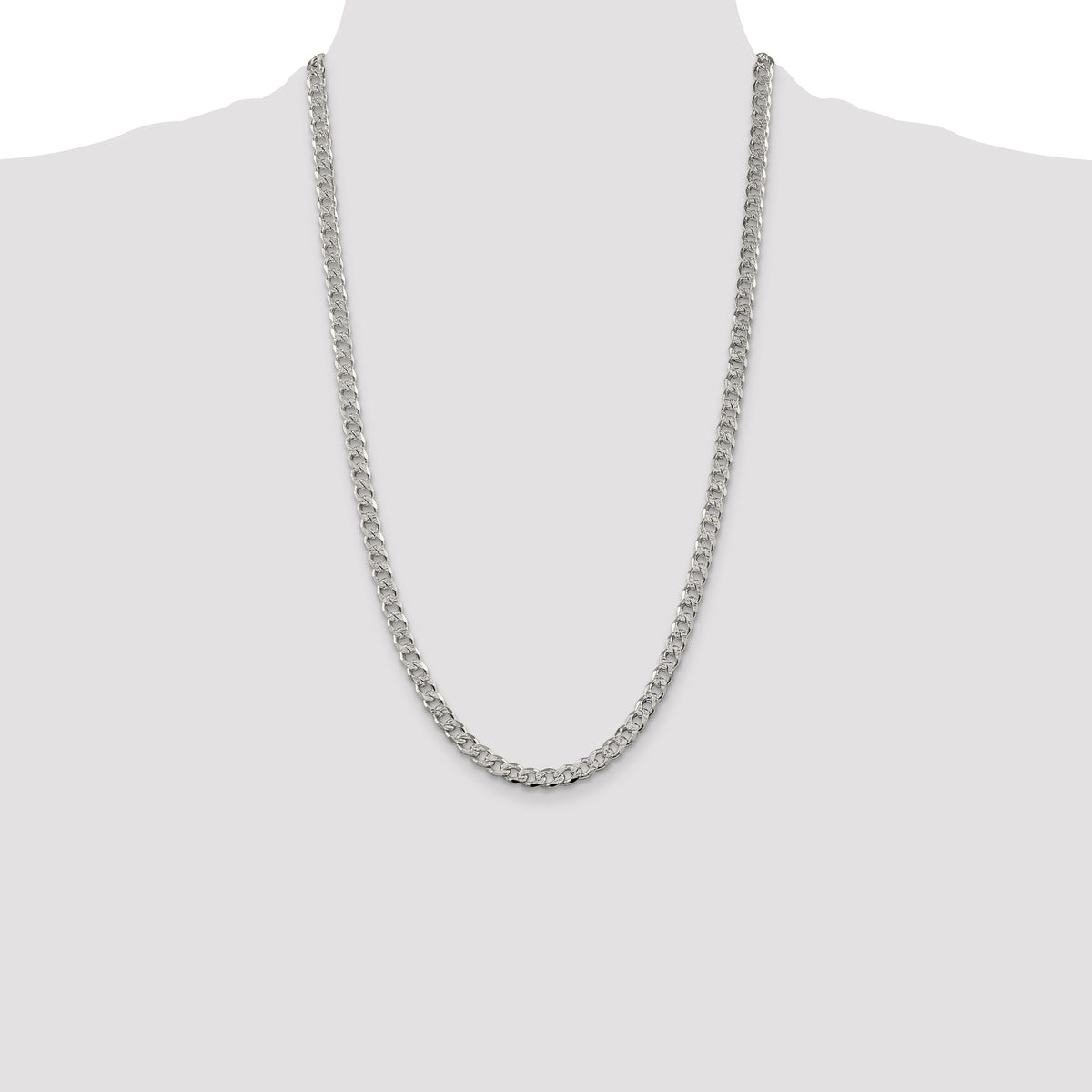 Sterling Silver 5.5mm Pav� Curb Chain