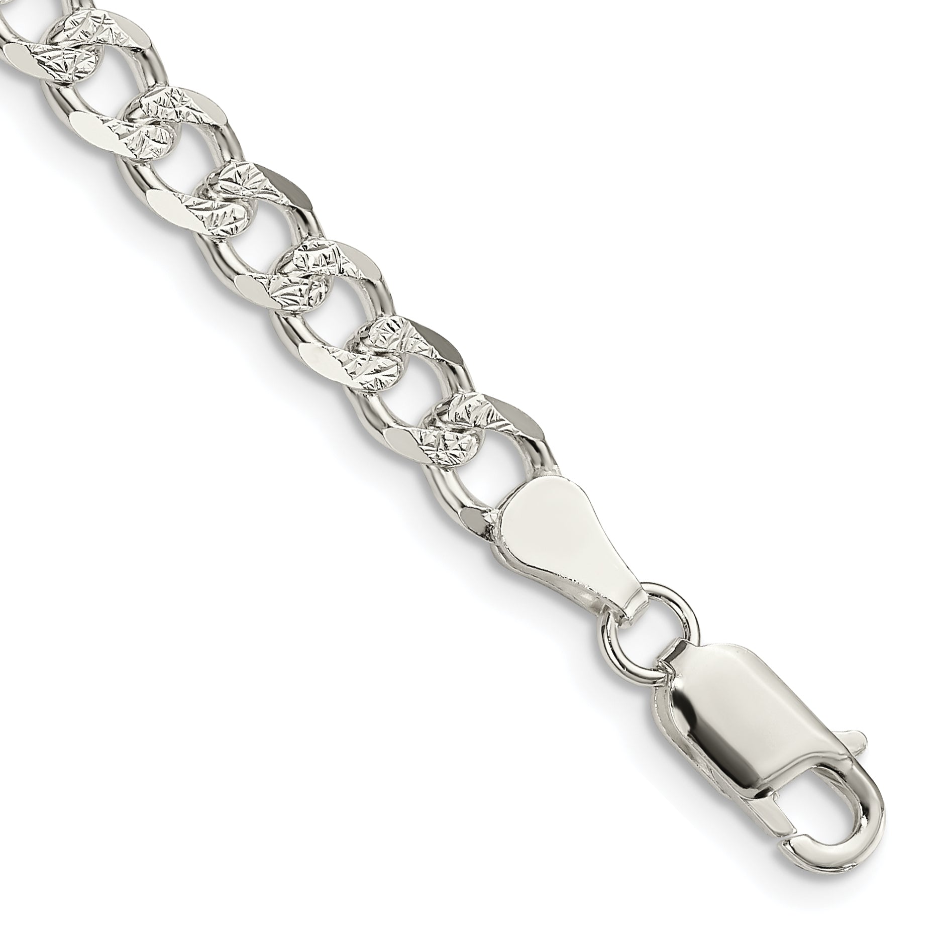 Sterling Silver 5.5mm Pav‚ Curb Chain
