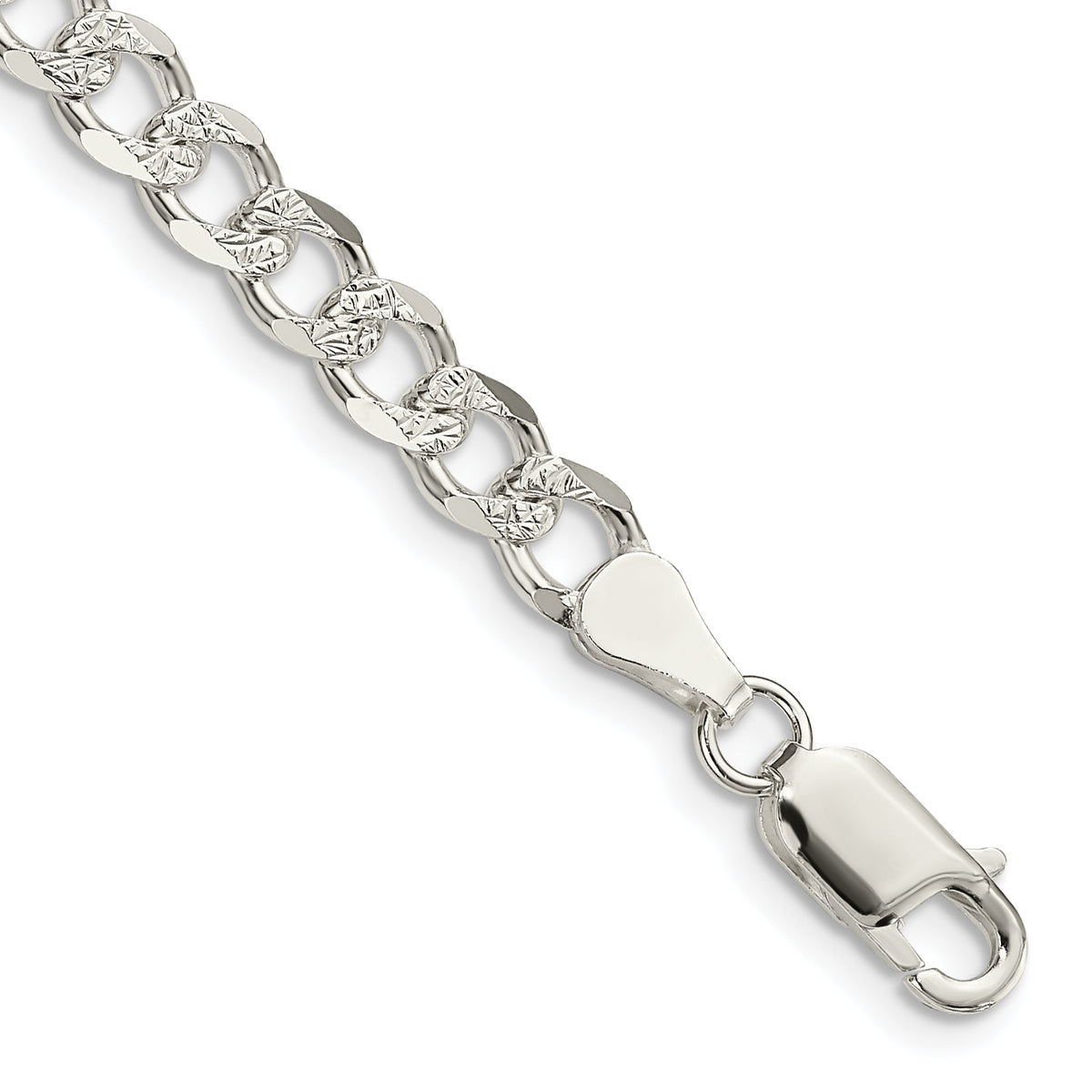 Sterling Silver 5.5mm Pav‚ Curb Chain