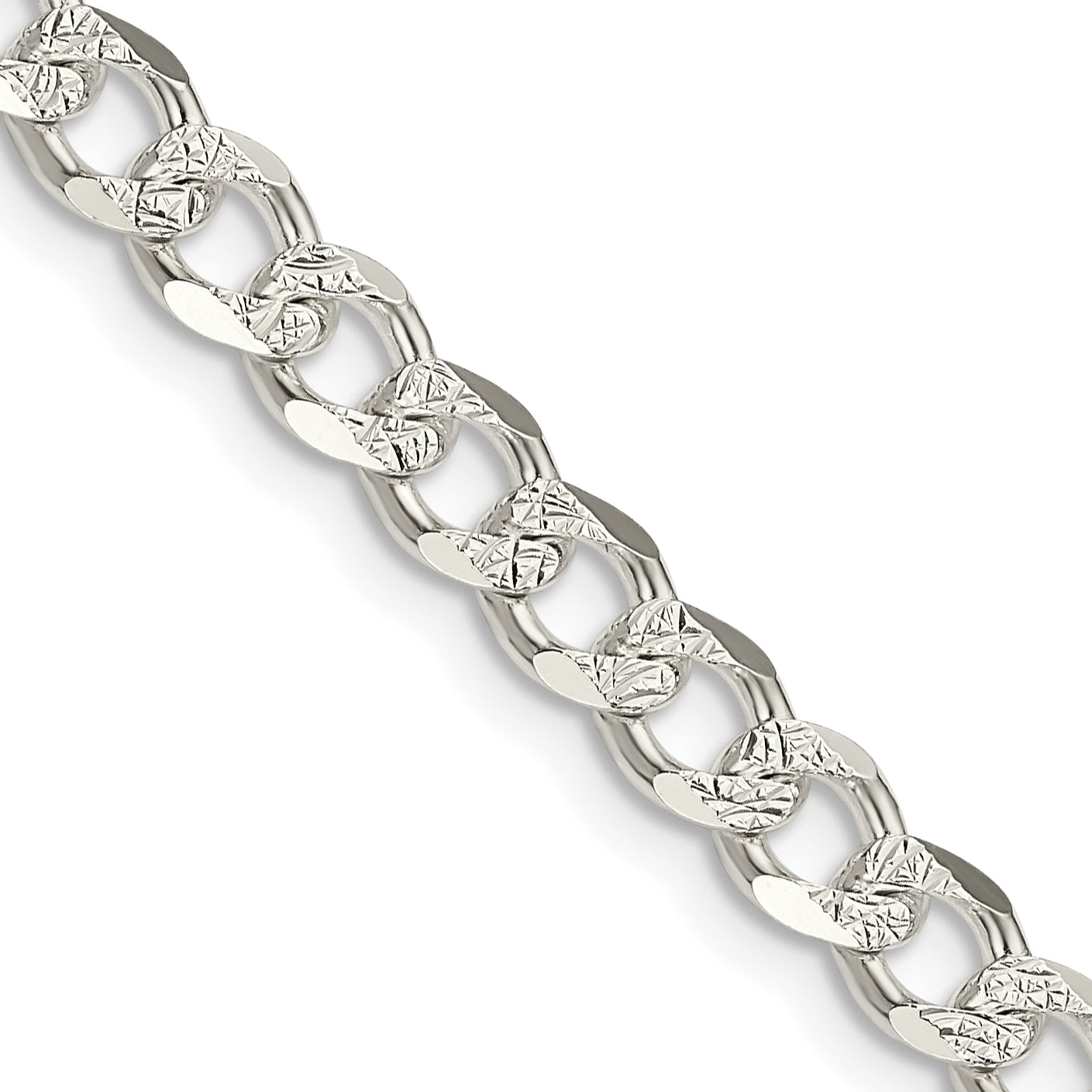 Sterling Silver 5.5mm Pave Curb Chain Main image
