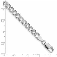 Sterling Silver Rhodium-plated 5.5mm Pav‚ Curb Chain