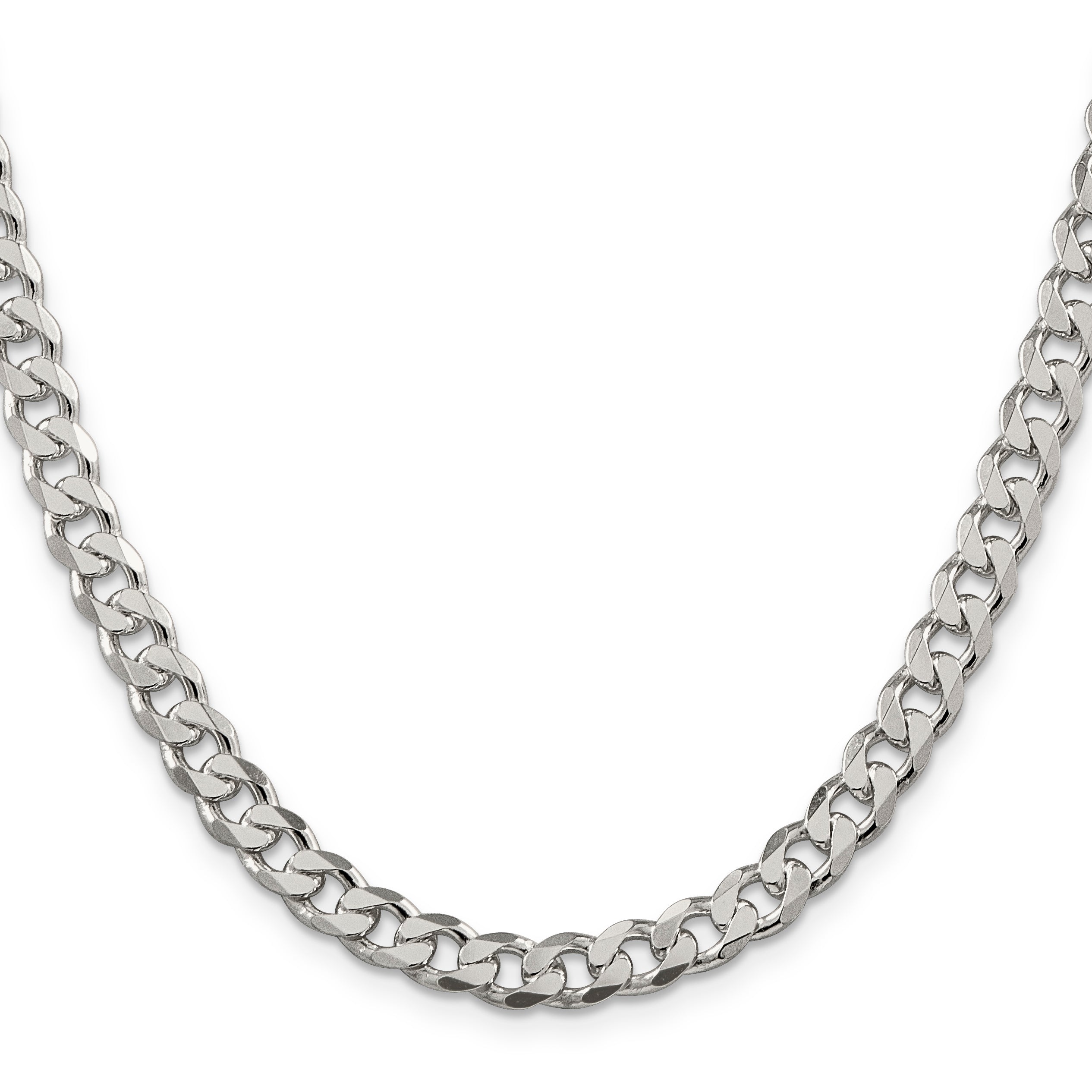 Sterling Silver 7mm Pave Curb Chain