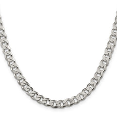 Sterling Silver 7mm Pave Curb Chain