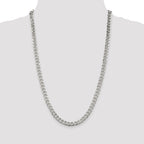 Sterling Silver 7mm Pav‚ Curb Chain