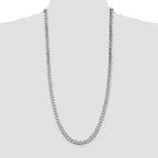 Sterling Silver 7mm Pave Curb Chain