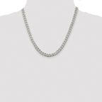 Sterling Silver Rhodium-plated 7mm Pav‚ Curb Chain
