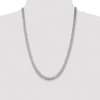 Sterling Silver Rhodium-plated 7mm Pav‚ Curb Chain