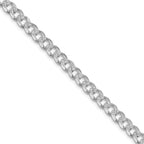 Sterling Silver Rhodium-plated 7mm Pave Curb Chain
