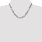 Sterling Silver 7.5mm Pav� Curb Chain