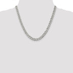 Sterling Silver 7.5mm Pav� Curb Chain