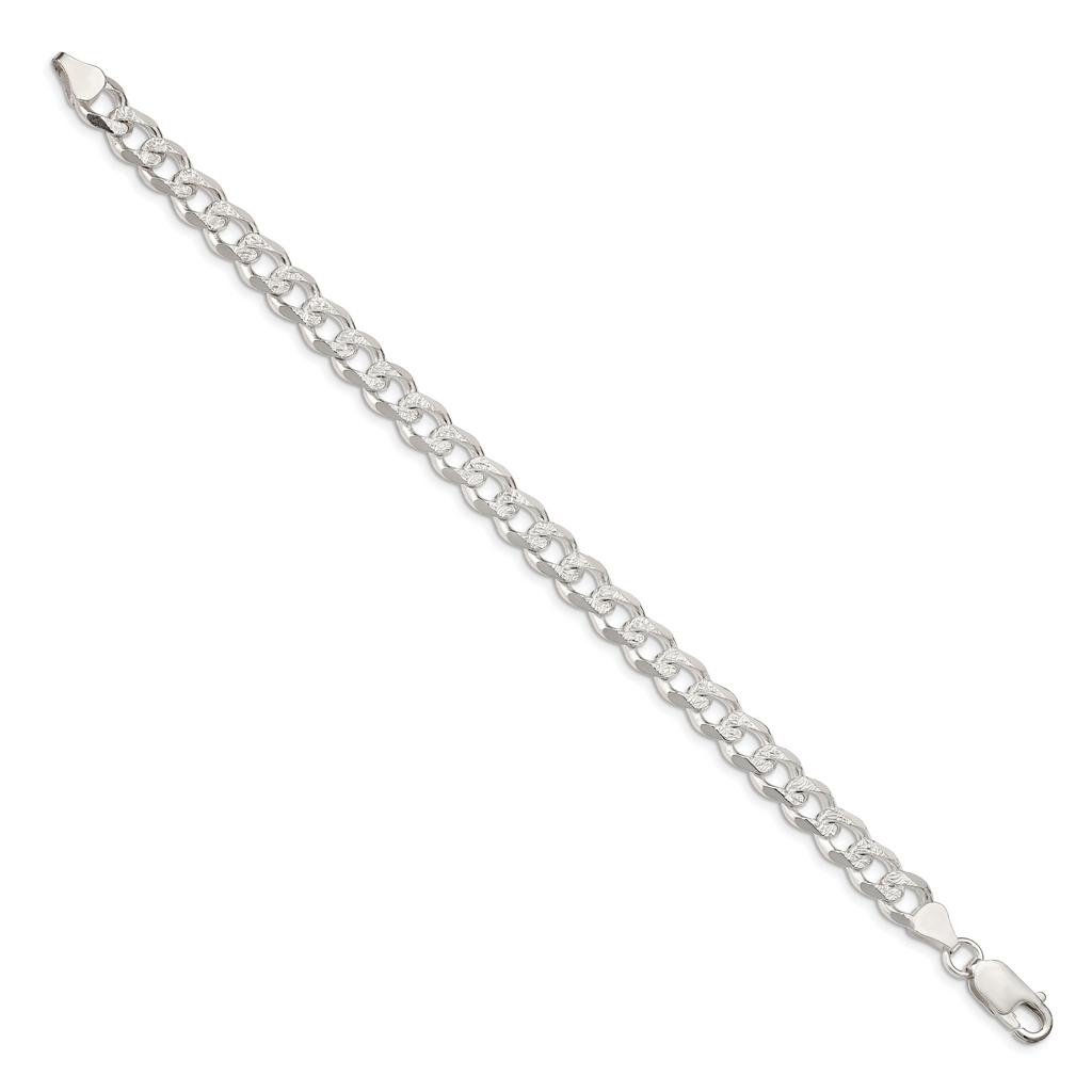 Sterling Silver Curb Chain Bracelet 7.5mm