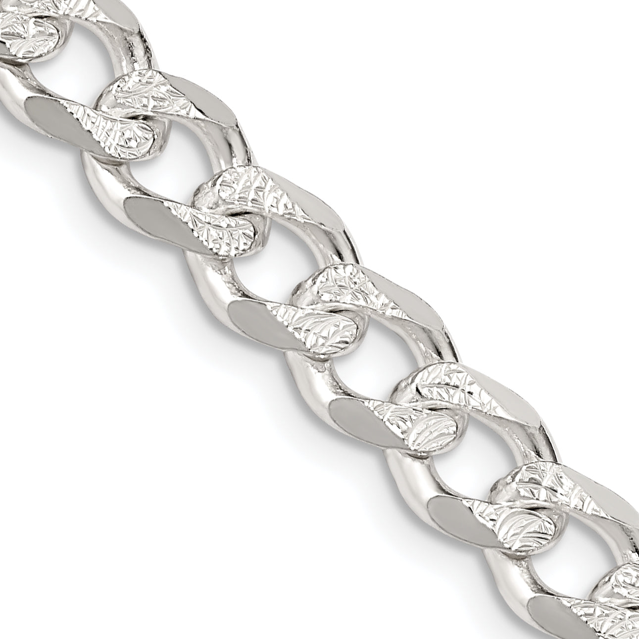 Pavé Curb Chain Bracelet in Sterling Silver, 7.5mm Secondary image