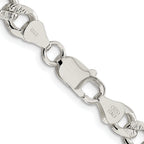 Sterling Silver Rhodium-Plated Curb Chain Necklace 7.5mm