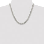 Sterling Silver Rhodium-Plated Curb Chain Necklace 7.5mm