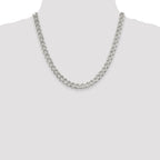 Sterling Silver 8.3mm Pave Curb Chain