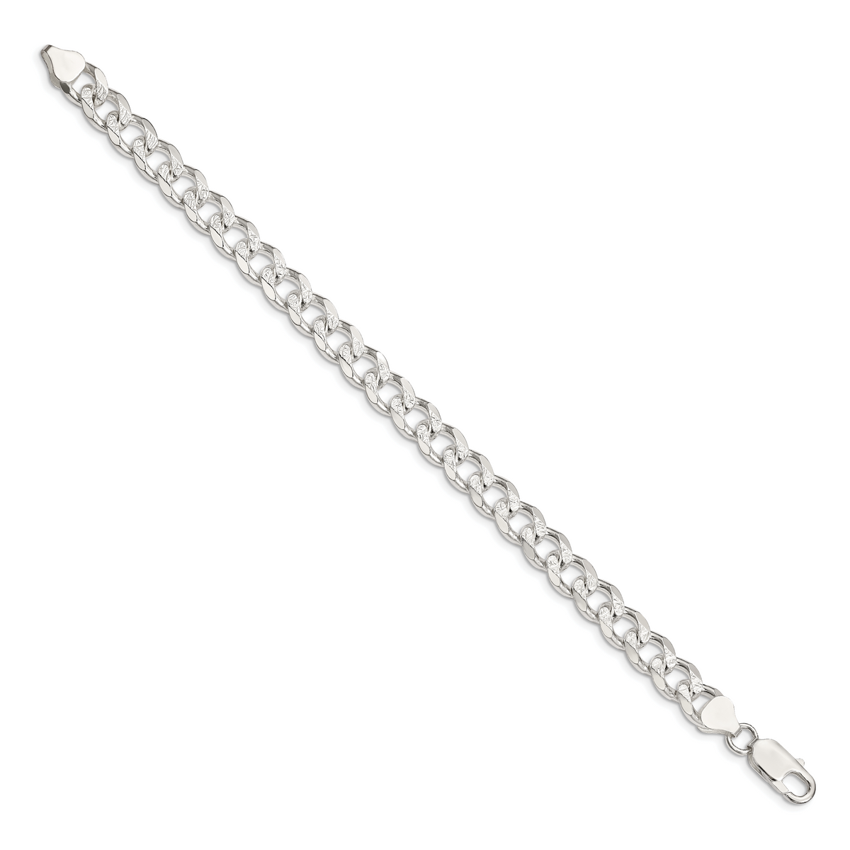 Sterling Silver 8.3mm Pav� Curb Chain