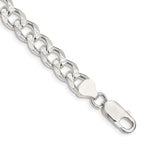 Sterling Silver 8.3mm Pave Curb Chain