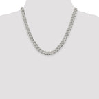 Sterling Silver 9.3mm Pav‚ Curb Chain