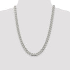 Sterling Silver 9.3mm Pav‚ Curb Chain