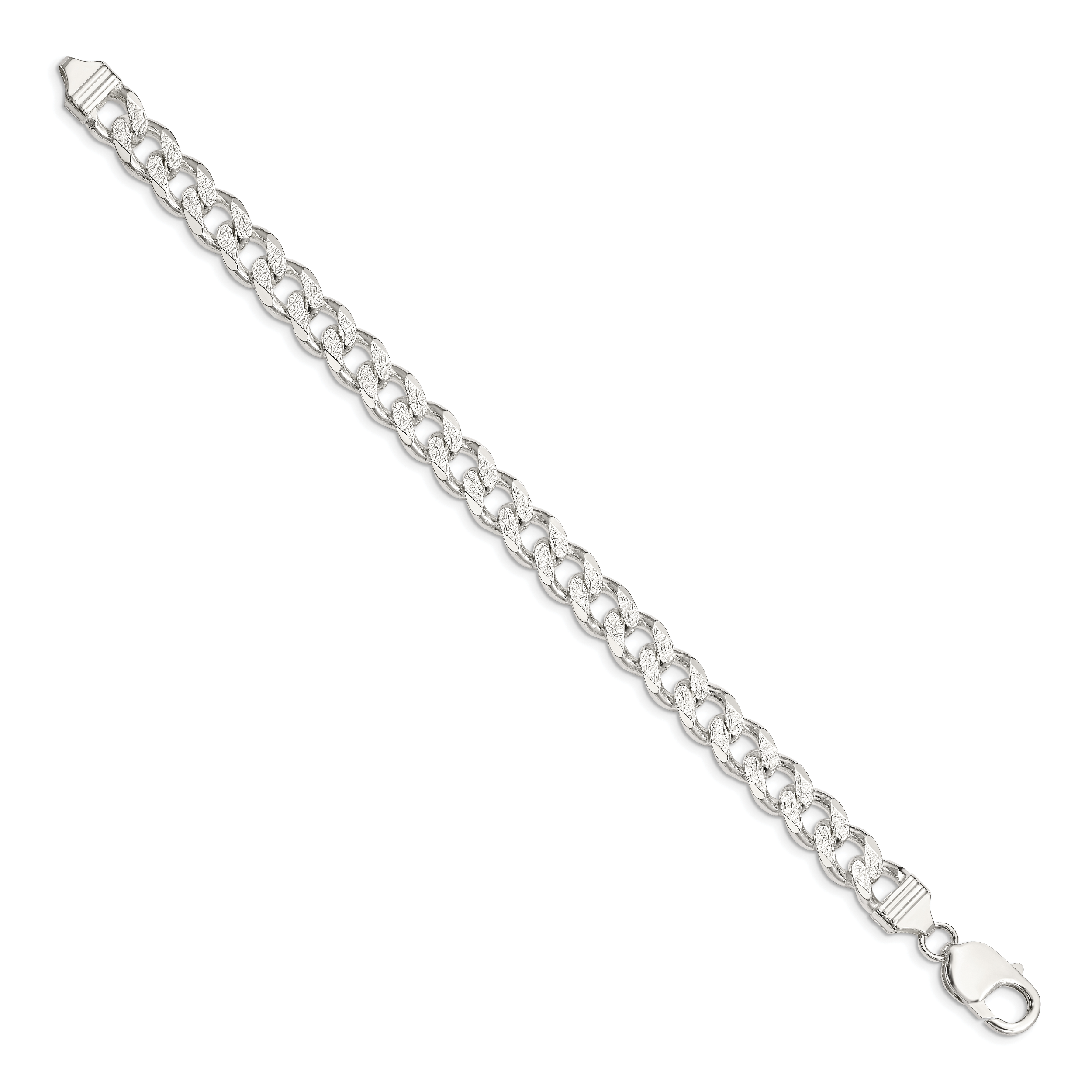Sterling Silver 9.3mm Pav‚ Curb Chain Secondary image
