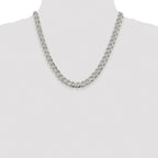 Sterling Silver Rhodium-plated 9.3mm Pav‚ Curb Chain