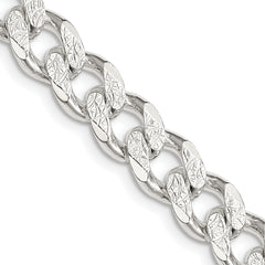 Sterling Silver 9.3mm Pav‚ Curb Chain