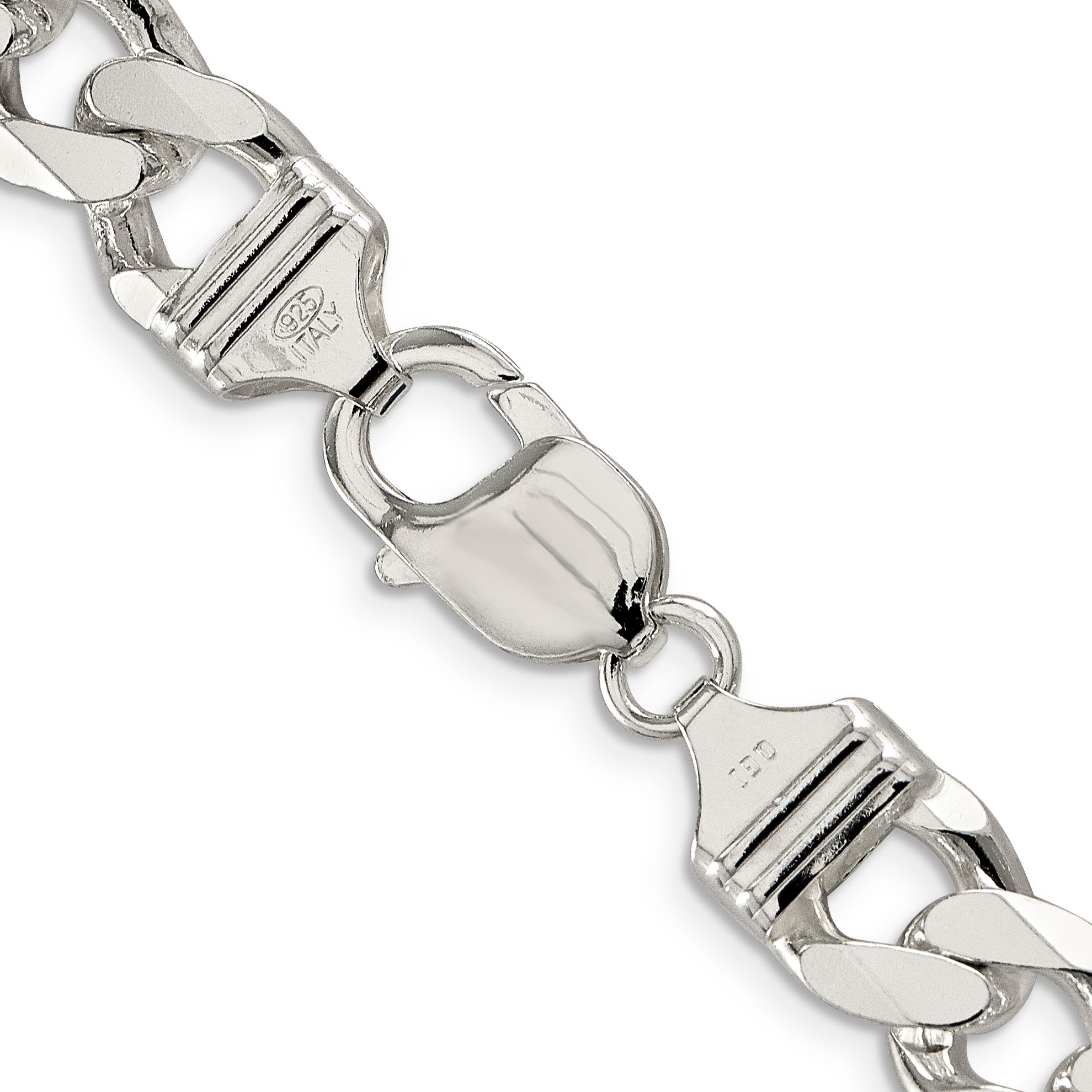 Sterling Silver 11.0mm Pav‚ Curb Chain