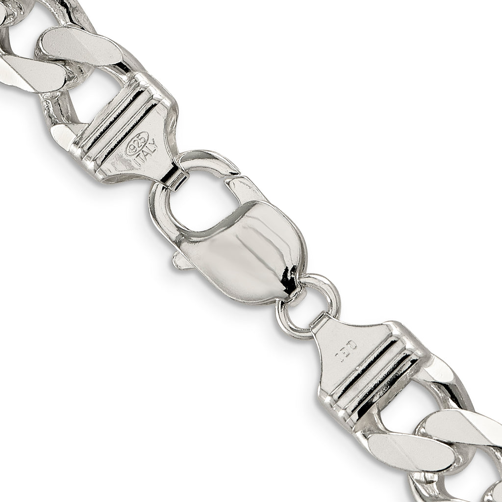 Sterling Silver 11.0mm Pav‚ Curb Chain