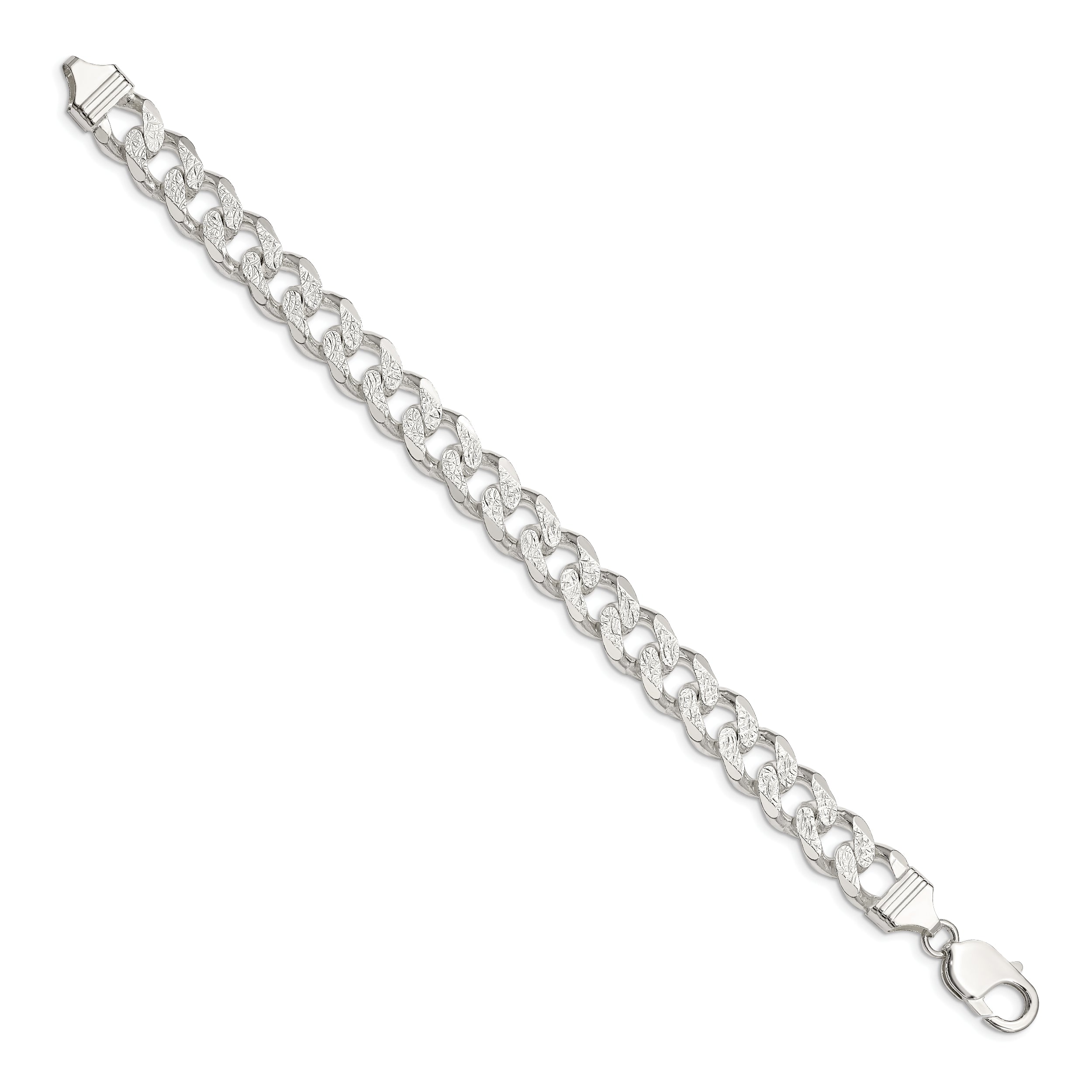 Sterling Silver 11.0mm Pav‚ Curb Chain