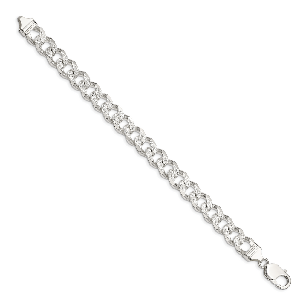 Sterling Silver 11.0mm Pav‚ Curb Chain