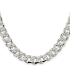 Sterling Silver Rhodium-plated 11.0mm Pav‚ Curb Chain