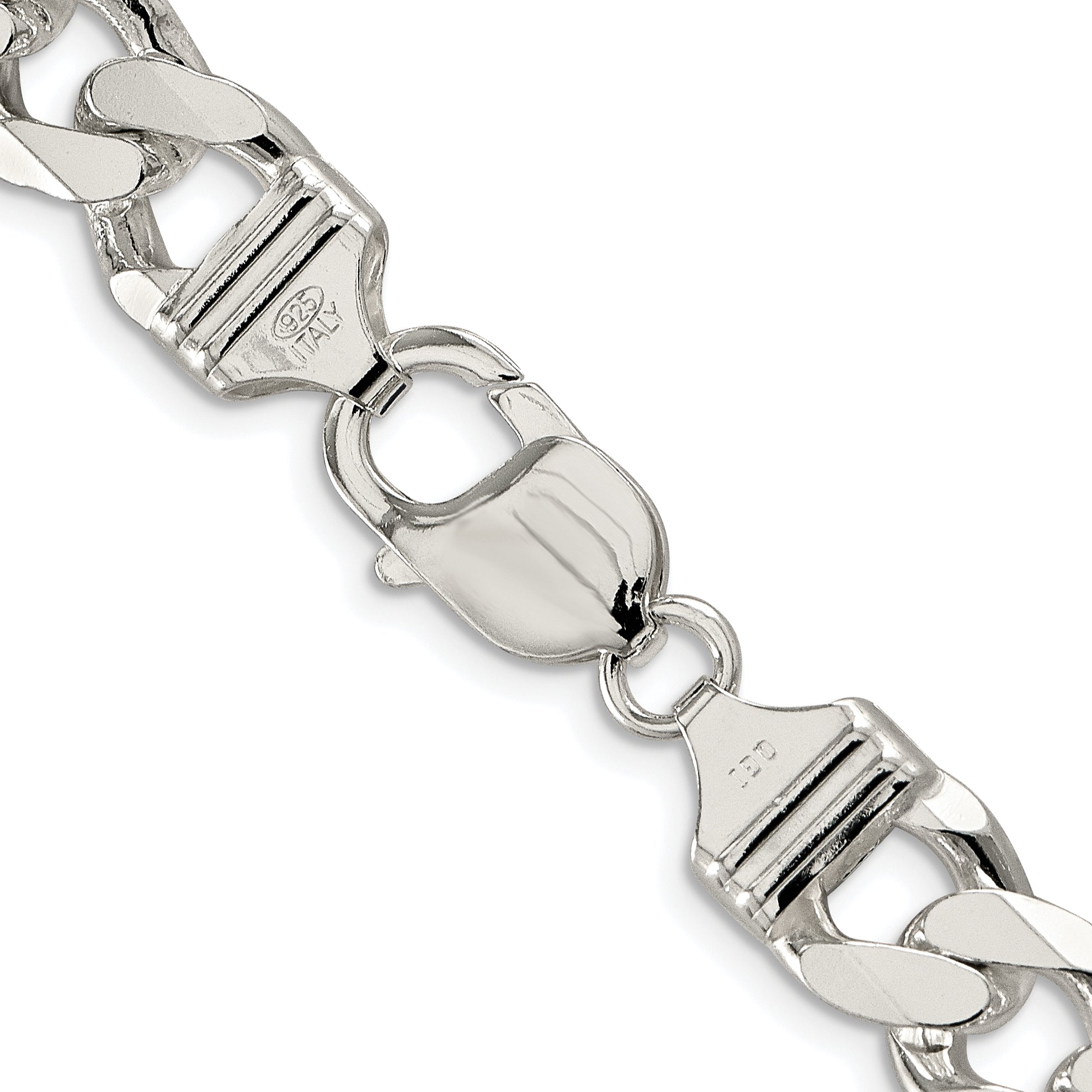 Sterling Silver Rhodium-plated 11.0mm Pav‚ Curb Chain