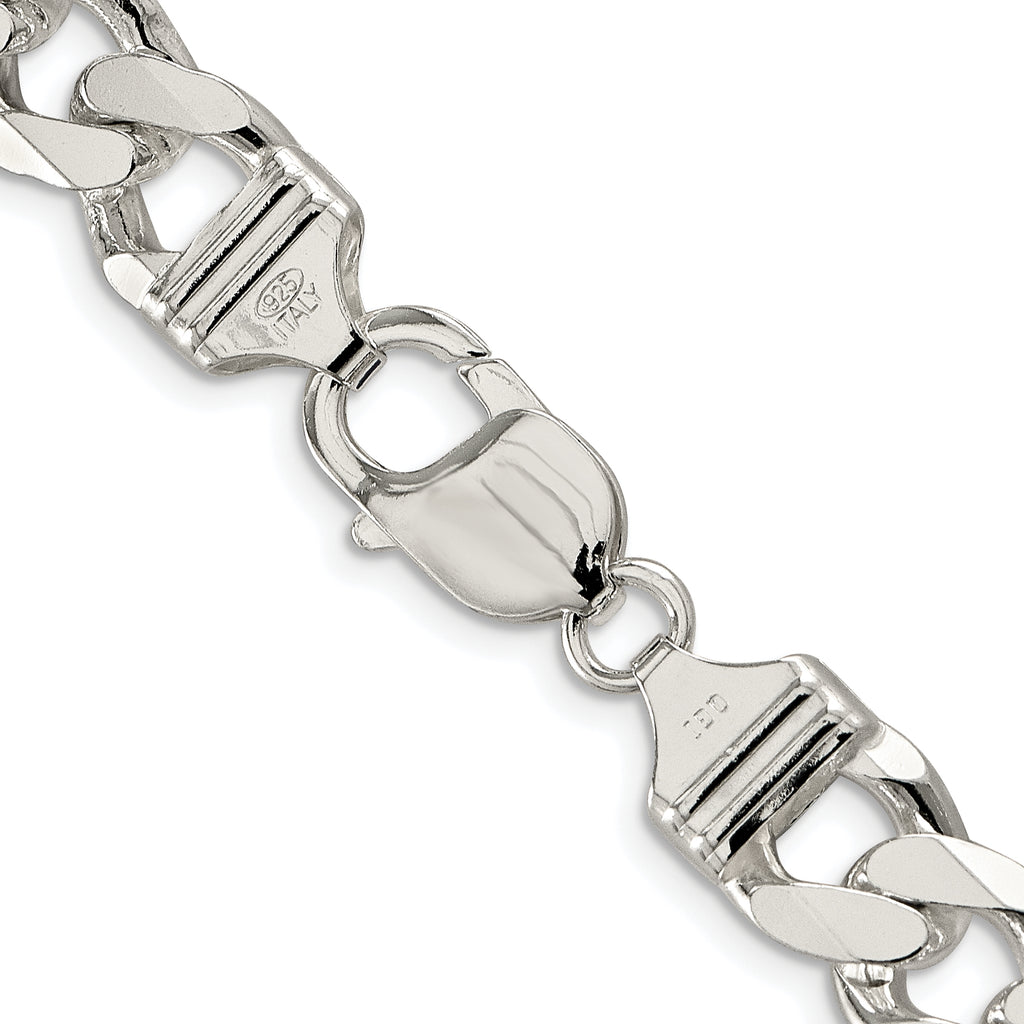 Sterling Silver Rhodium-plated 11.0mm Pav‚ Curb Chain