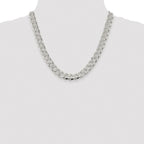 Sterling Silver Rhodium-plated 11.0mm Pav‚ Curb Chain