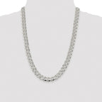 Sterling Silver Rhodium-plated 11.0mm Pav‚ Curb Chain