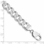 Sterling Silver Rhodium-plated 11.0mm Pav‚ Curb Chain