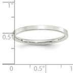 Sterling Silver 2mm Comfort Fit Flat Band