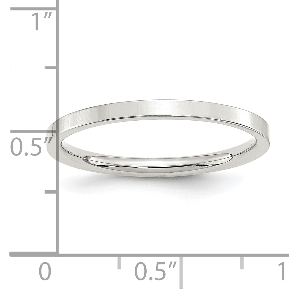 Sterling Silver 2mm Comfort Fit Flat Band