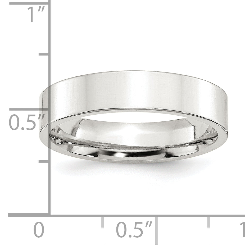 Sterling Silver 5mm Comfort Fit Flat Band