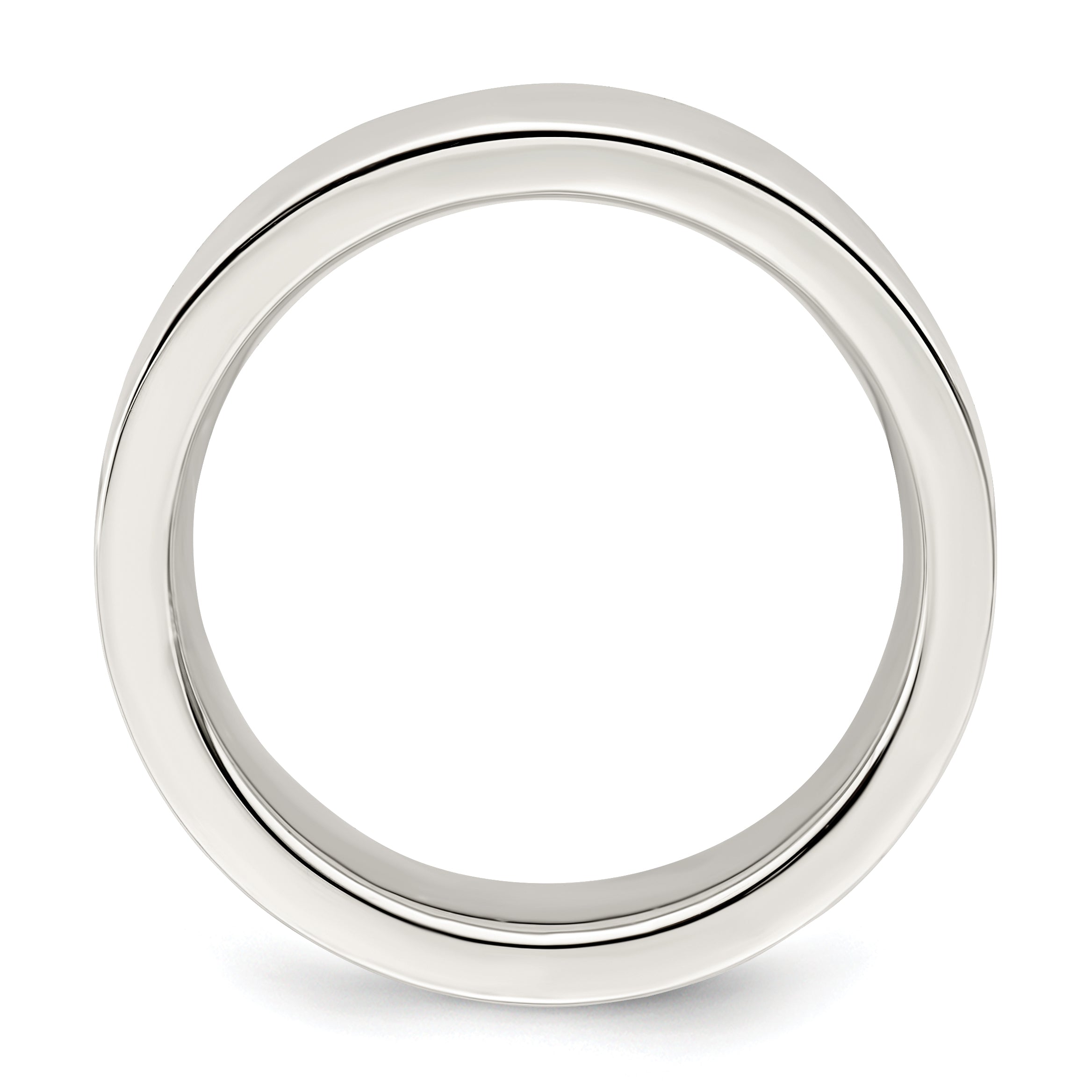 Comfort-Fit Flat Wedding Band in Sterling Silver, 6mm Secondary image