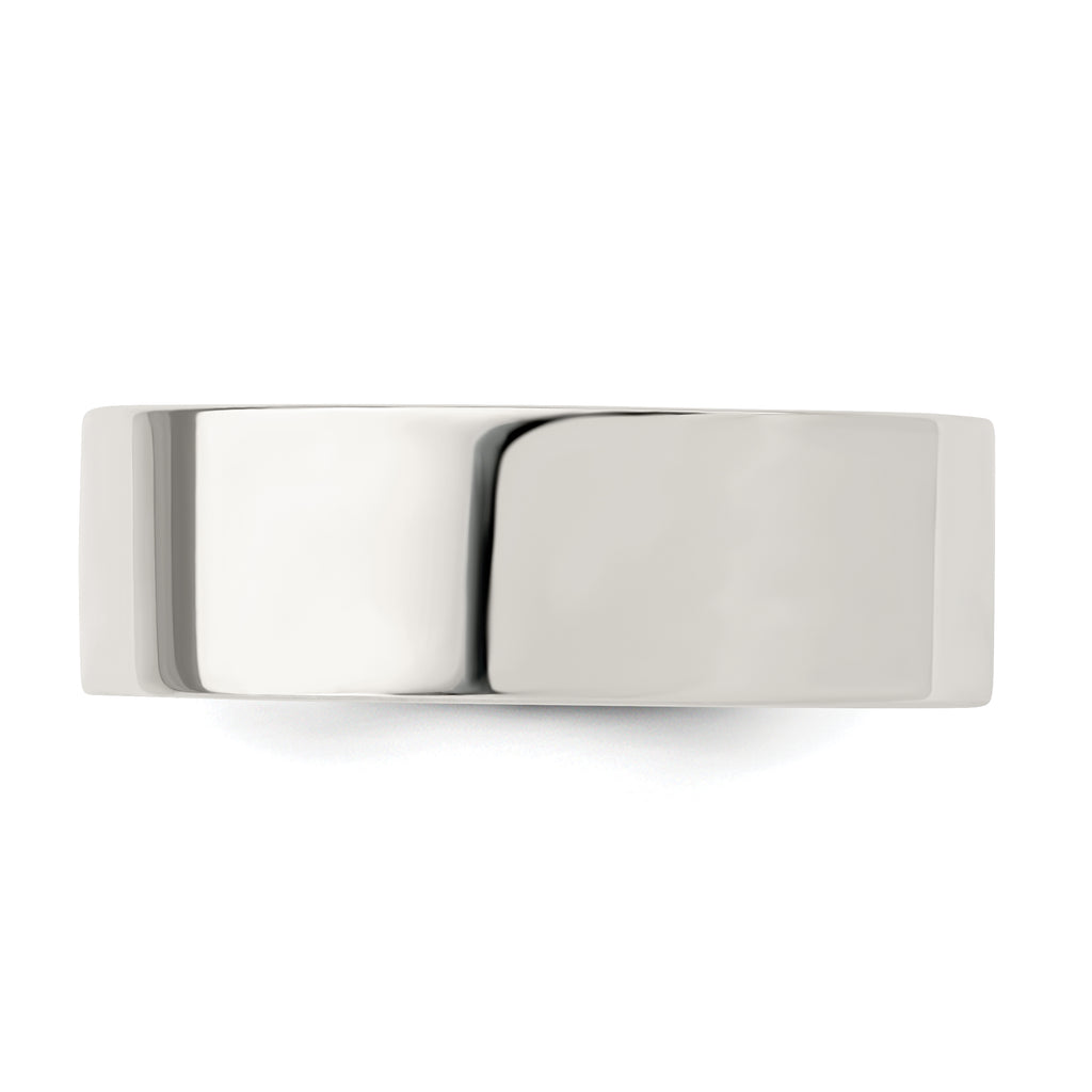 Sterling Silver 7mm Comfort Fit Flat Size 13.5 Band