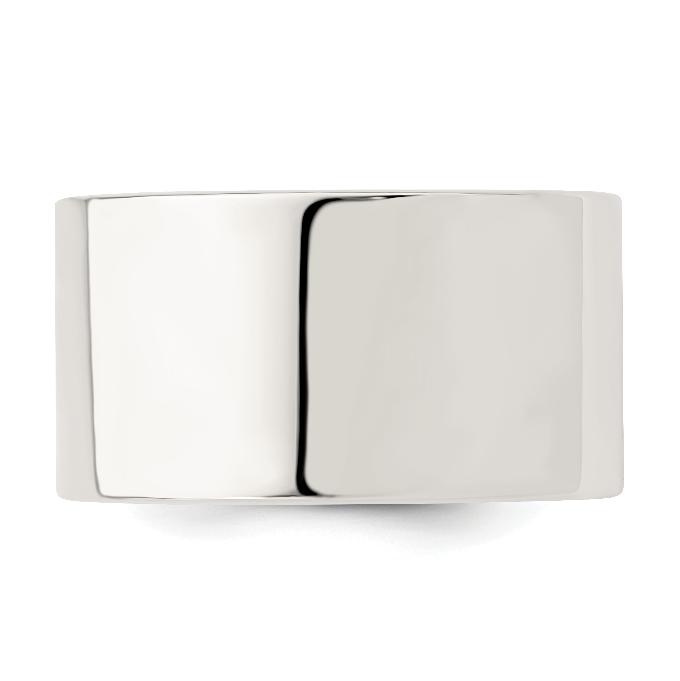 Sterling Silver 12mm Comfort Fit Flat Size 13.5 Band