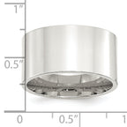 Sterling Silver Flat Comfort-Fit Wedding Band 12mm